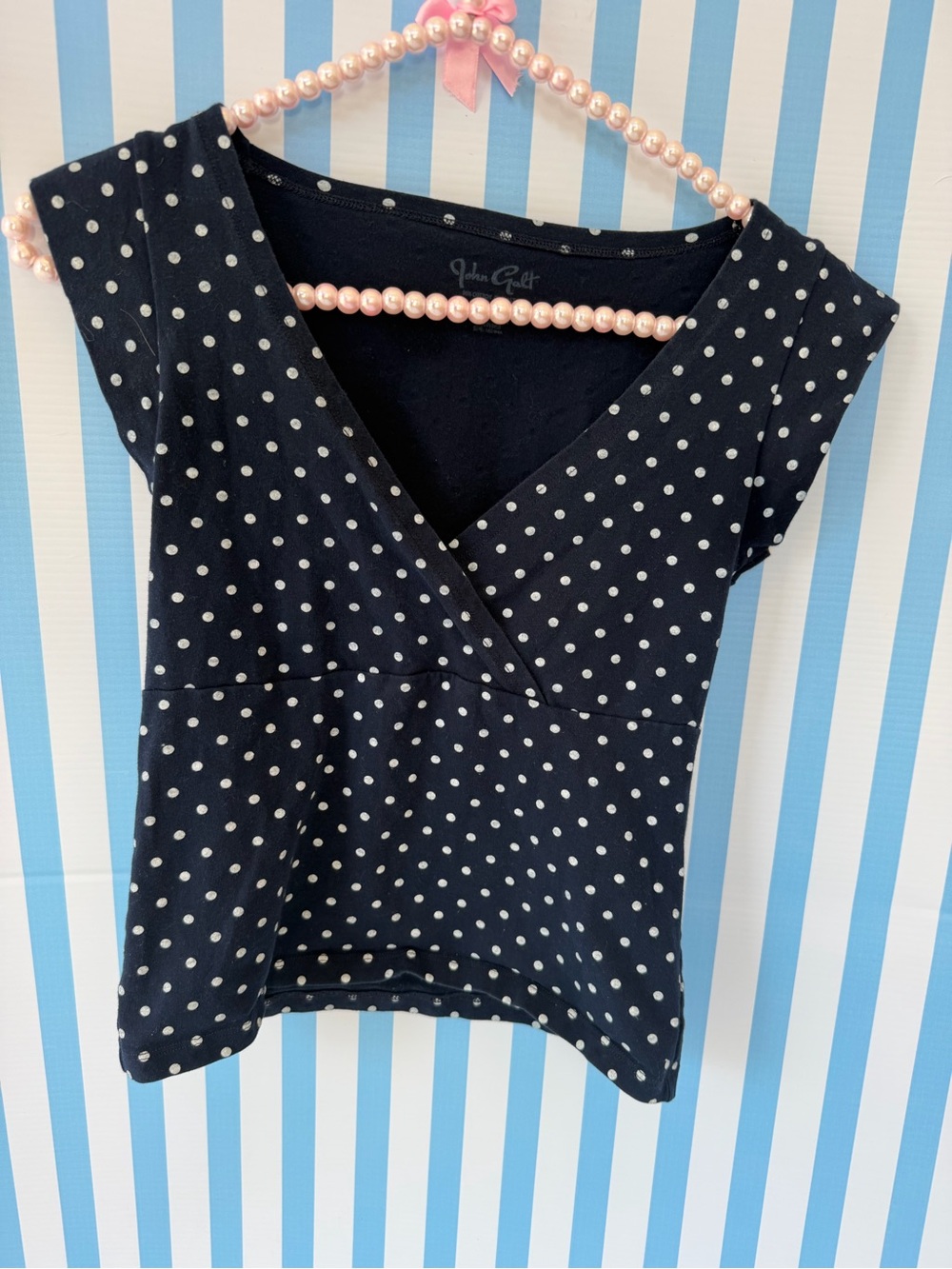 Brandy Melville Black Polka Dot Crop Top